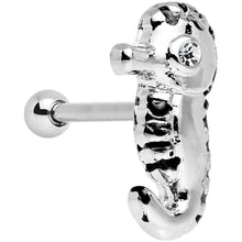 Load image into Gallery viewer, 16G 1/4 Clear Gem Eyeball Seahorse Cartilage Earring

