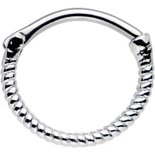 Load image into Gallery viewer, 16G 3/8 Stainless Steel Twisting Rope Septum Clicker
