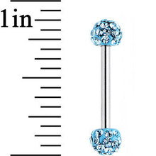 Load image into Gallery viewer, 14G 9/16 Aqua Ferido Ball Ends Barbell Nipple Ring Set
