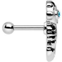 Load image into Gallery viewer, 16G 1/4 Aqua Gem Eyeball Seahorse Cartilage Earring
