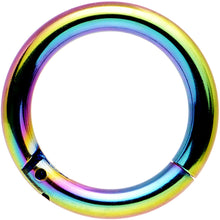 Load image into Gallery viewer, 14G 5/16 Rainbow Anodized Hinged Segment Ring
