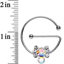 Load image into Gallery viewer, Aurora Clear Gem Universal Nipple Ring Set Created with Crystals
