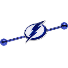 Load image into Gallery viewer, Licensed Blue Anodized NHL Tampa Bay Lightning Industrial Barbell 38mm
