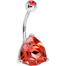 Load image into Gallery viewer, Red 12mm Triangle Belly Ring Created with Crystals

