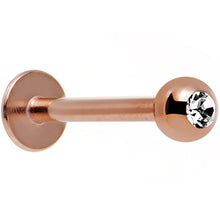 Load image into Gallery viewer, 16G Clear Gem Rose Gold IP Press Fit Labret Monroe 3/8

