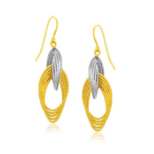 Load image into Gallery viewer, 14k Two-Tone Gold Interlaced Multiple Row Earrings
