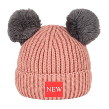 Load image into Gallery viewer, Modern Trend New Baby Beanies Hats Children Knitted Pompom Winter Autumn Cute Cap  Warm Girl Hat With Two Balls
