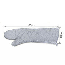 Load image into Gallery viewer, 58cm Oven Gloves Long Oven Mitt Kitchen Glove BBQ Heat-resistant Cotton Cooking Barbecue Baking Tools Kitchen Accessories Heat Resistant Cooking Oven Gloves Can be Used for Grilling Cooking BBQ
