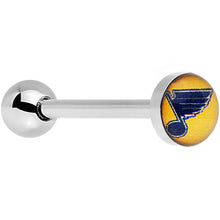 Load image into Gallery viewer, Officially Licensed NHL Steel St Louis Blues Barbell Tongue Ring
