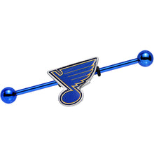 Load image into Gallery viewer, Licensed NHL Blue Anodized St Louis Blues Industrial Barbell 38mm
