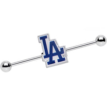 Load image into Gallery viewer, Licensed MLB Stainless Steel LA Dodgers Industrial Barbell 38mm
