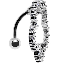 Load image into Gallery viewer, Clear Gem Stainless Steel Cutout Zinnia Flower Top Mount Belly Ring
