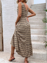 Load image into Gallery viewer, Vintage Printed V-Neck Tie Waist Midi Dress Lightweight Trendy &amp; Elegant Dress for Women
