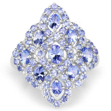 Load image into Gallery viewer, 3.31 Carat Genuine Tanzanite .925 Sterling Silver Ring
