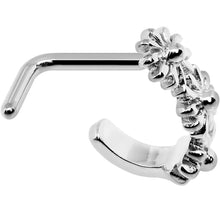 Load image into Gallery viewer, 18G Steel Daisy Flower Chain Faux Hoop L Shaped Nose Ring
