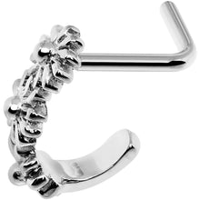 Load image into Gallery viewer, 18G Steel Daisy Flower Chain Faux Hoop L Shaped Nose Ring
