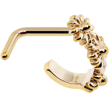 Load image into Gallery viewer, 18G Gold PVD Daisy Flower Chain Faux Hoop L Shaped Nose Ring
