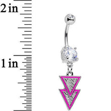 Load image into Gallery viewer, Clear Gem Pretty Popstar Pink Tiered Triangles Dangle Belly Ring
