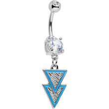 Load image into Gallery viewer, Clear Gem Pretty Popstar Blue Tiered Triangles Dangle Belly Ring
