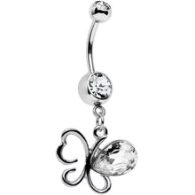 Load image into Gallery viewer, Clear Gem There and Gone Again Bashful Butterfly Dangle Belly Ring
