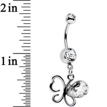 Load image into Gallery viewer, Clear Gem There and Gone Again Bashful Butterfly Dangle Belly Ring
