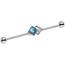 Load image into Gallery viewer, 14G Faux Turquoise Art Deco Industrial Barbell 38mm
