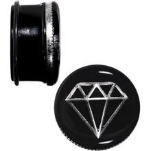 Load image into Gallery viewer, 25mm Black PVD Show Me Shapes Rhombus Single Flare Plug Set
