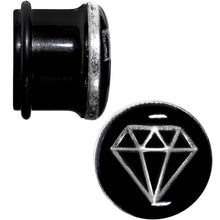 Load image into Gallery viewer, 5/8 Black PVD Show Me Shapes Rhombus Single Flare Plug Set
