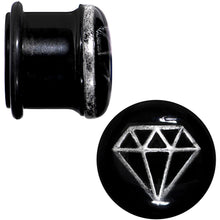 Load image into Gallery viewer, 9/16 Black PVD Show Me Shapes Rhombus Single Flare Plug Set
