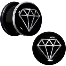 Load image into Gallery viewer, 9/16 Black PVD Show Me Shapes Rhombus Single Flare Plug Set
