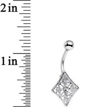 Load image into Gallery viewer, Clear Gem Floral Fiesta Art Deco Square Belly Ring
