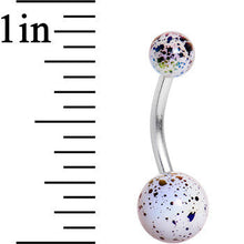 Load image into Gallery viewer, White Acrylic Big Bottom Ball Color Splash Basic Belly Ring
