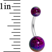Load image into Gallery viewer, Purple Acrylic Big Bottom Ball Color Splash Basic Belly Ring
