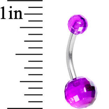 Load image into Gallery viewer, Purple Acrylic Big Bottom Disco Ball Basic Belly Ring

