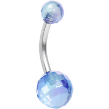 Load image into Gallery viewer, Light Blue Acrylic Big Bottom Disco Ball Basic Belly Ring
