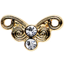 Load image into Gallery viewer, 16G 1/4 Clear Gleaming Steel Swirly Butterfly Cartilage Earring
