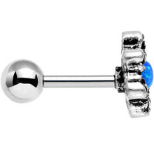 Load image into Gallery viewer, 16G 1/4 Blue Faux Opal Rose Flower Frame Tragus Cartilage Earring

