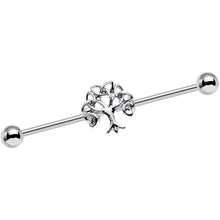 Load image into Gallery viewer, 14G Celtic Trinity Knot Tree of Life Industrial Barbell 38mm
