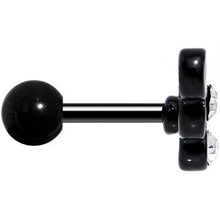Load image into Gallery viewer, 16G 1/4 Clear Gem Black Steel Swirly Butterfly Cartilage Earring
