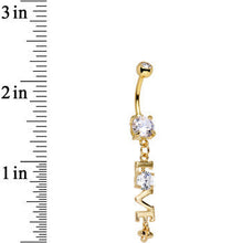 Load image into Gallery viewer, Clear Gem Gold Anodized Lots of Love Dangle Belly Ring
