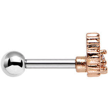 Load image into Gallery viewer, 16G 1/4 Clear Rosy Steel Angel Wing Trifecta Cartilage Earring
