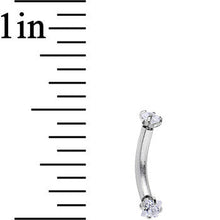 Load image into Gallery viewer, 16G 5/16 Clear 2mm CZ Steel Internally Threaded Eyebrow Ring
