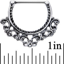 Load image into Gallery viewer, 16G 1/2 Stainless Steel Tribal Heart Filigree Nipple Clicker
