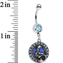 Load image into Gallery viewer, Aqua Gem Mythical Mermaid Dangle Belly Ring
