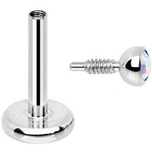 Load image into Gallery viewer, 18G 1/4 Aurora 2mm CZ Gem Internally Threaded Cartilage Earring
