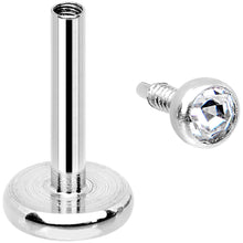 Load image into Gallery viewer, 18G 1/4 Clear 2mm CZ Gem Internally Threaded Cartilage Earring
