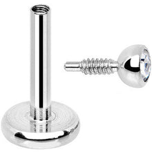 Load image into Gallery viewer, 18G 1/4 Clear 2mm CZ Gem Internally Threaded Cartilage Earring
