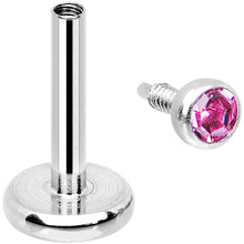 Load image into Gallery viewer, 18G 1/4 Pink 2mm CZ Gem Internally Threaded Cartilage Earring
