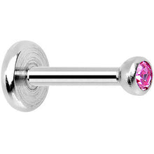 Load image into Gallery viewer, 18G 1/4 Pink 2mm CZ Gem Internally Threaded Cartilage Earring
