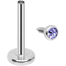 Load image into Gallery viewer, 18G 5/16 Tanzanite 2mm CZ Gem Internally Threaded Labret
